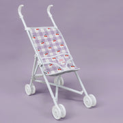 Tiny Harlow Doll's Stroller Lilac Gingham and Cherry